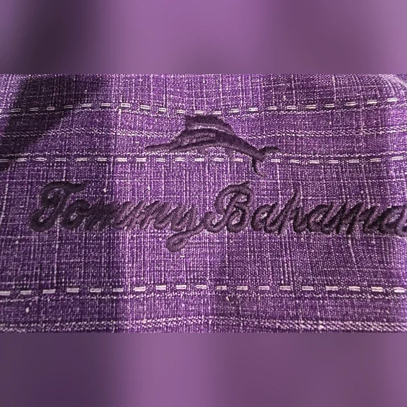 Tommy Bahama Bali Border Floral Jacquard Short Sleeve Silk Button Up Size Large - Picture 2 of 8